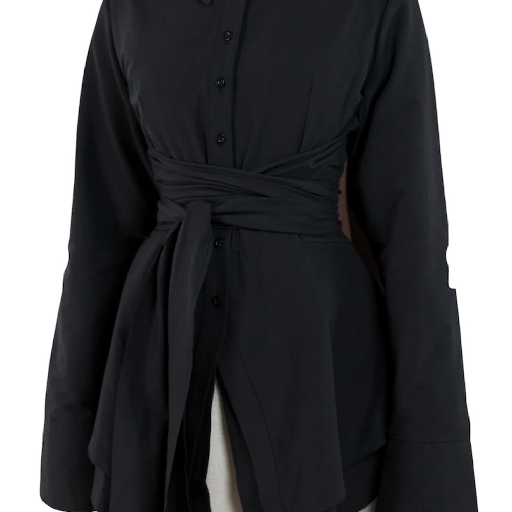 Batul the Collection Hana Wrap Shirt | Noir - Picture 3 of 3